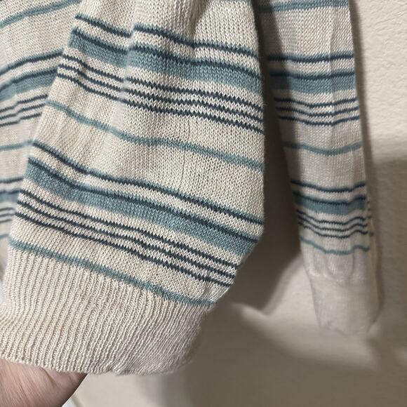 Weekend By Max Mara Striped Sweater Linen Blend Lightweight Beachy Sz M - Picture 3 of 5